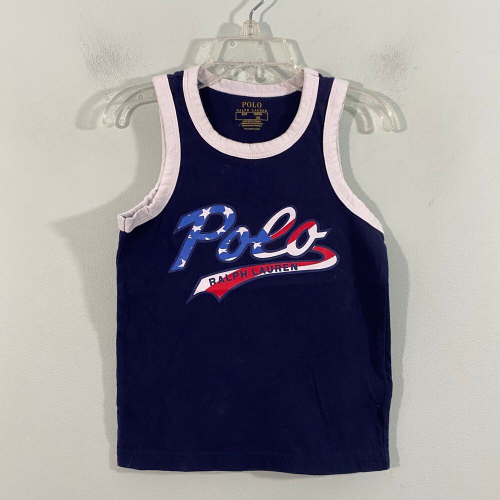 Polo Ralph Lauren Boy's Navy Graphics Sleeveless Tank Size 3T